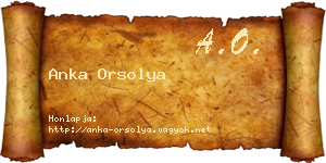 Anka Orsolya névjegykártya